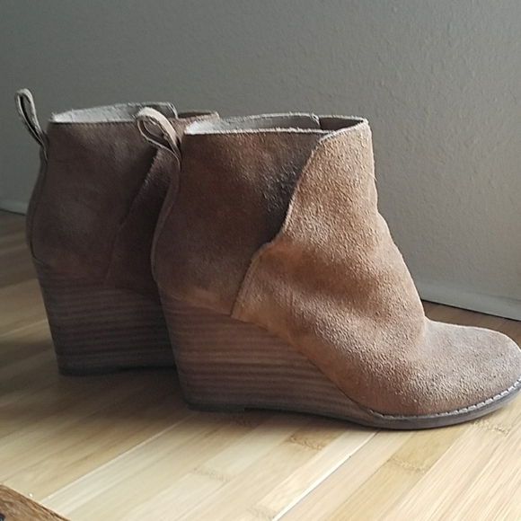 Lucky Brand Suede Wedge Heel Booties - Picture 2 of 8
